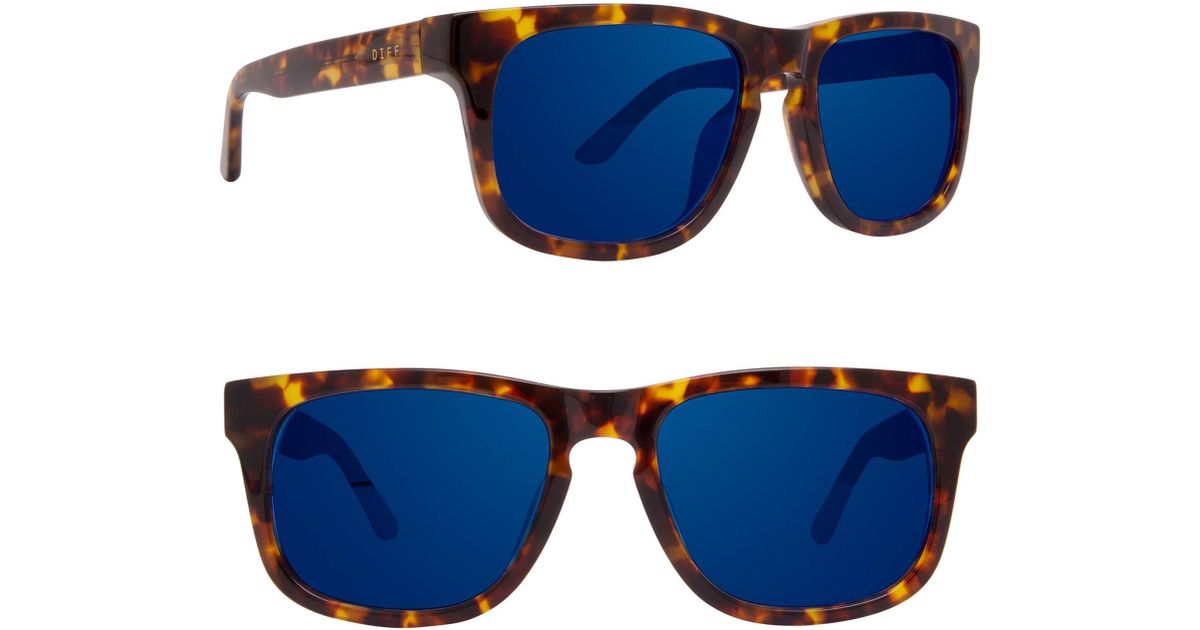 DIFF Riley 52mm Sunglasses in Tortoise/ Blue (Blue) for Men Lyst