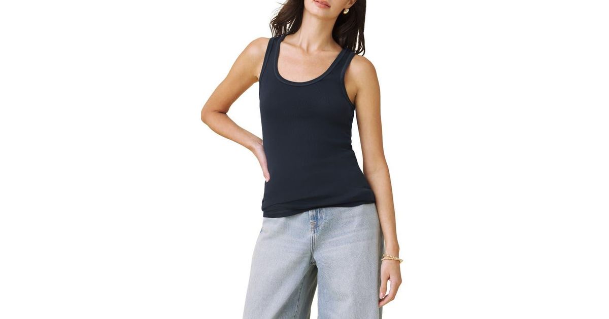 Splendid Ribbed Tank Splendid Classic Tank in Blue | Lyst