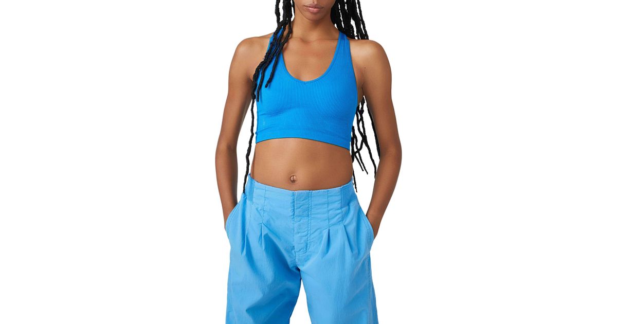 Fp Movement Free Throw Crop Tank in Blue Lyst