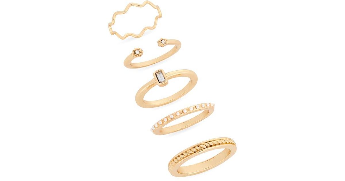 BP. Pretty 5-Ring Set in Metallic | Lyst