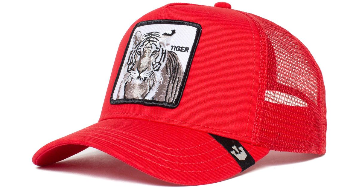 Goorin Bros The White Tiger Patch Trucker Hat in Red for Men Lyst