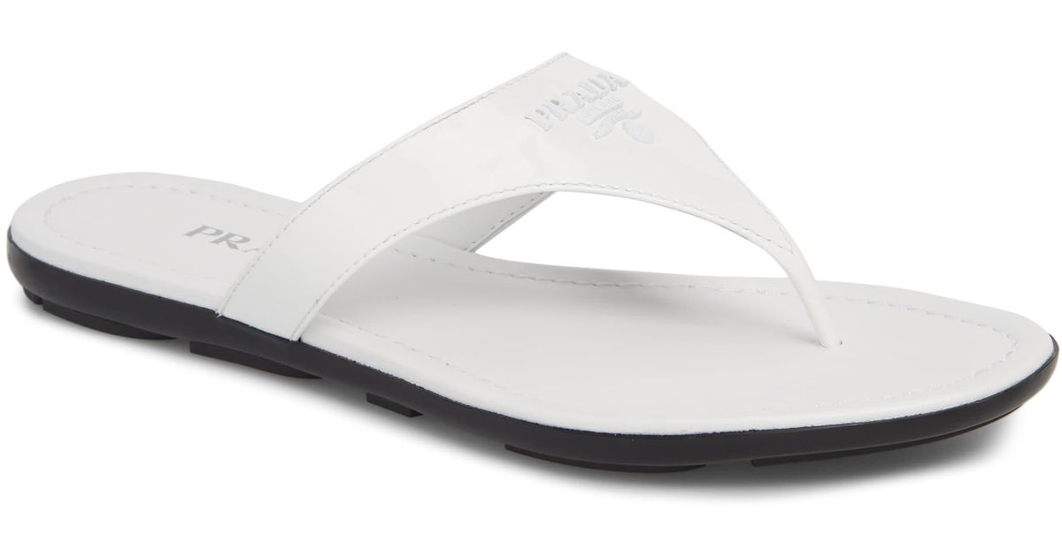 prada logo flip flop