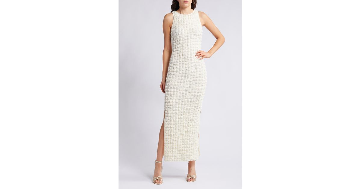 Rare London Popcorn Sleeveless Maxi Dress in Natural Lyst