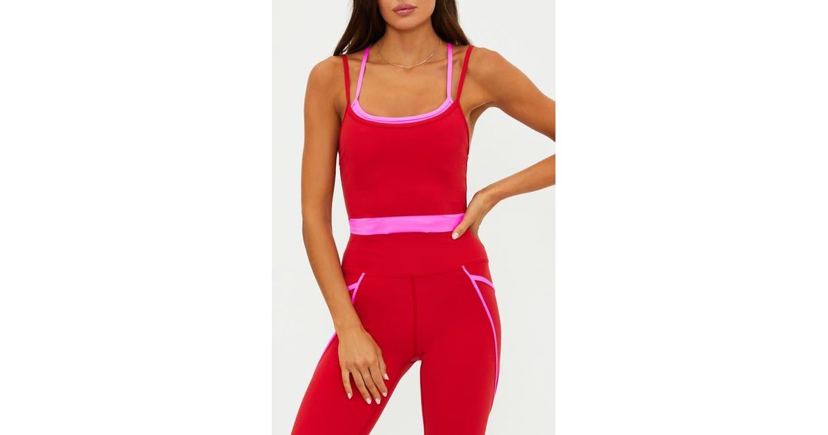 Beach Riot Vinny Colorblock Tank in Red | Lyst