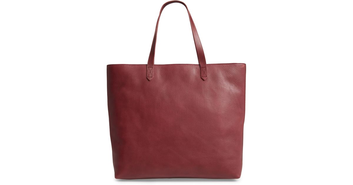 burgundy leather tote