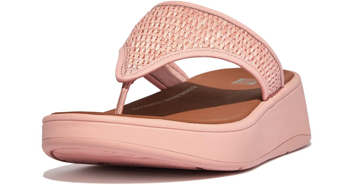Fitflop F-mode Woven Platform Sandal in Pink | Lyst