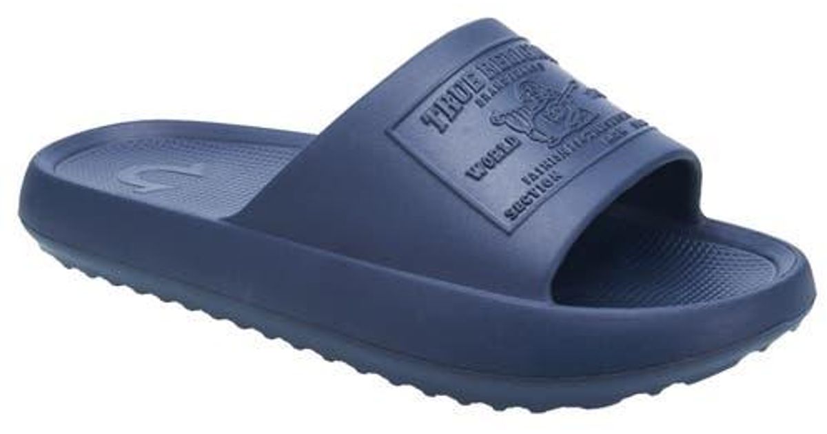 True Religion Men\'s Wayne Logo Single Slides - Navy, Size 12 true religion sandals | eBay main image 4