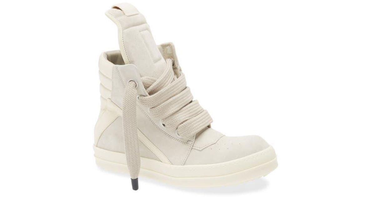 Rick Owens Jumbolaced Geobasket Sneaker in White for Men | Lyst Rick Owens Jumbolaced Geobasket Sneaker in White for Men | Lyst