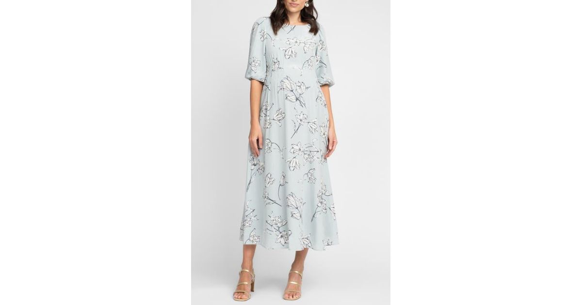 yuja wang green dress Meredith Maternity Dress - White Botanical Floral main image 0