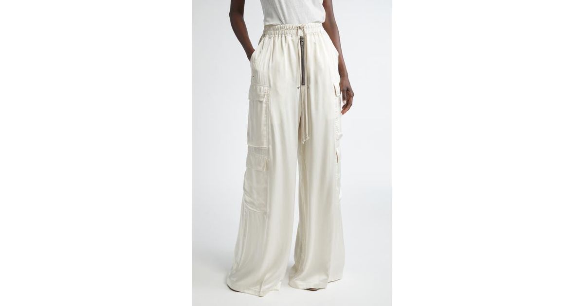 パンツ Rick Owens Full-Length Charmeuse Cargobelas Pants Cargobelas in Celadon – SVRN
