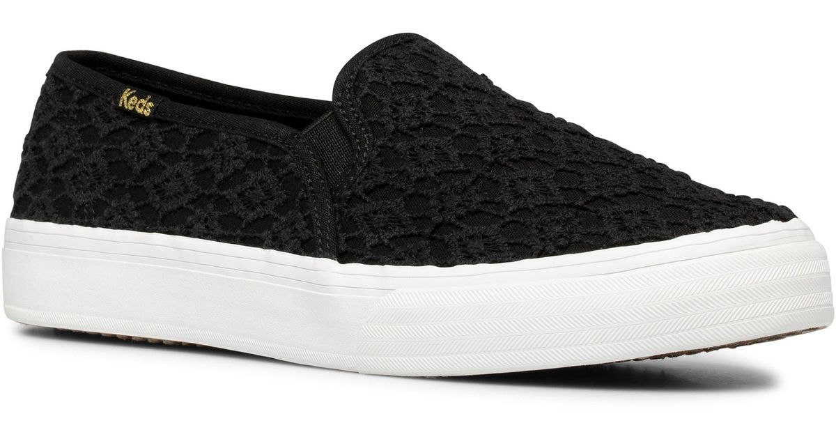 Keds Double Decker Crochet Slipon Sneaker in Black Lyst