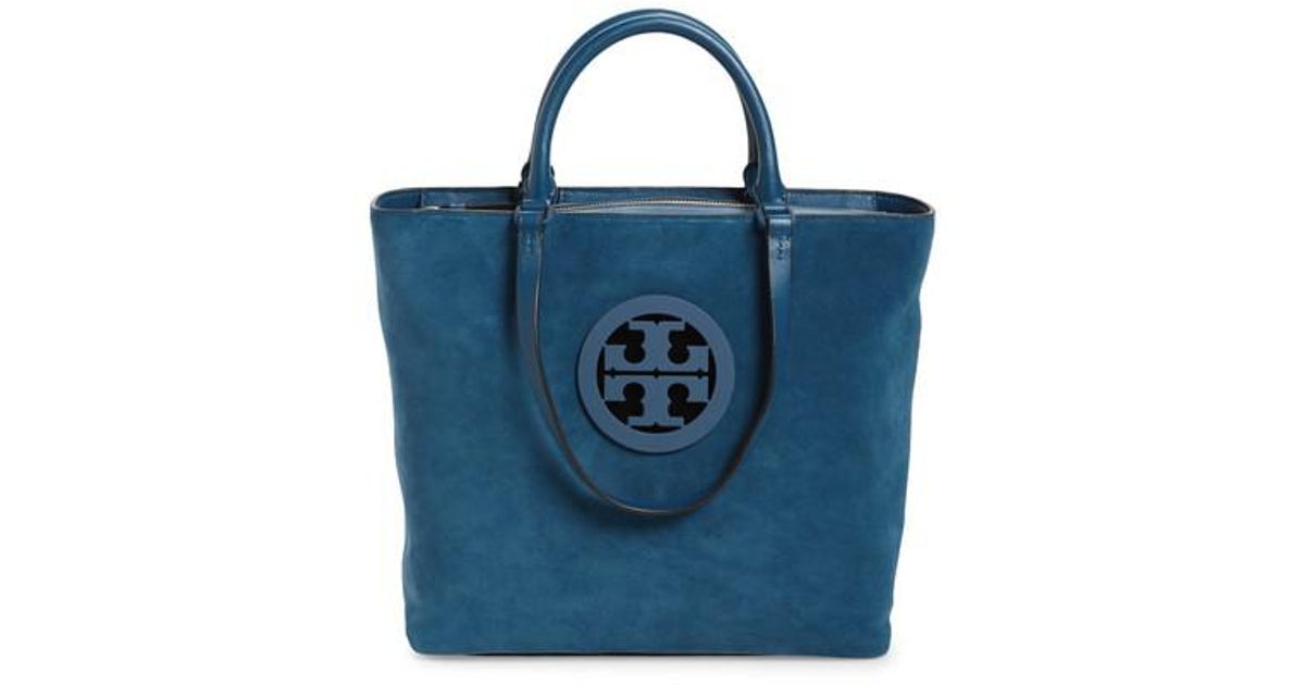 tory burch blue suede bag