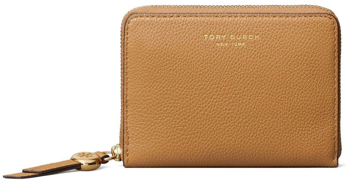 Tory Burch Romy Medium Leather Zip Wallet in Brown Lyst