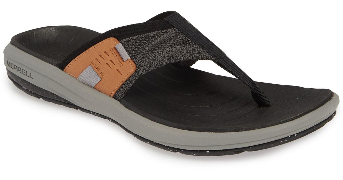 Merrell Gridway Flip Flop in Black for Men - Lyst