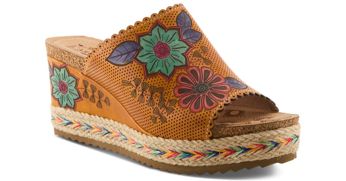 Spring Guide Wedge Spring Step Delraybeach Espadrille Platform Wedge Slide Sandal in Brown ...