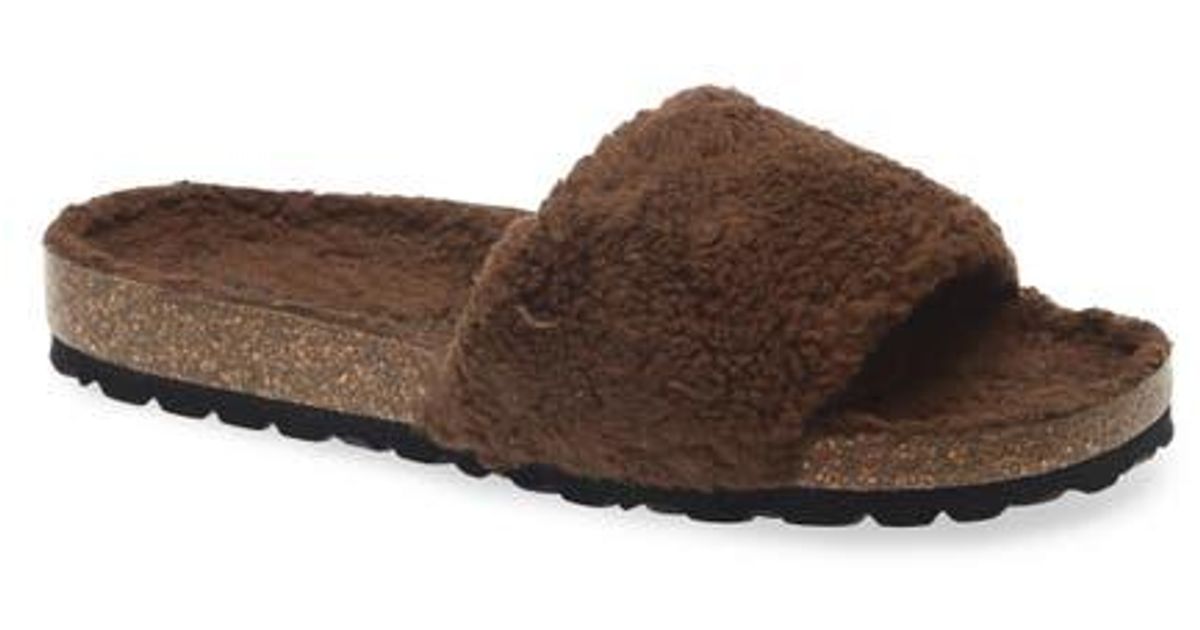 Cordani Mylie Faux Fur Slide Sandal in Brown | Lyst