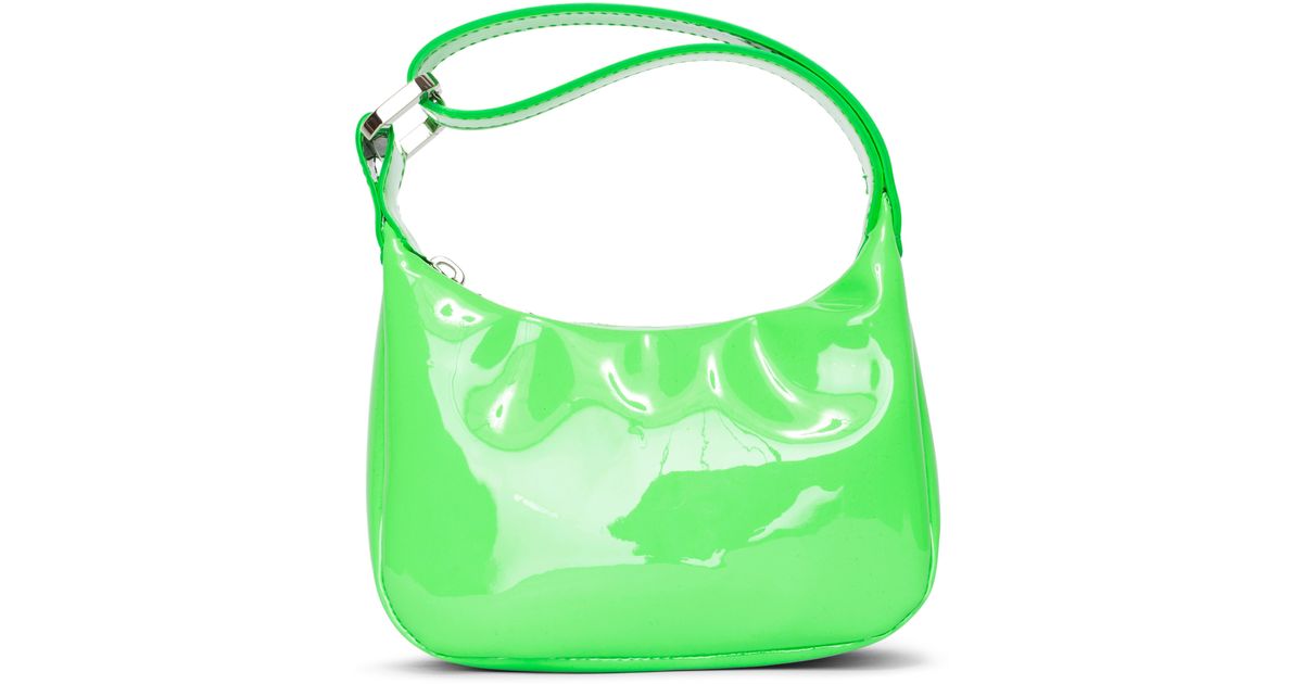 Eera Eéra Mini Moonbag Patent Top Handle Bag in Green | Lyst