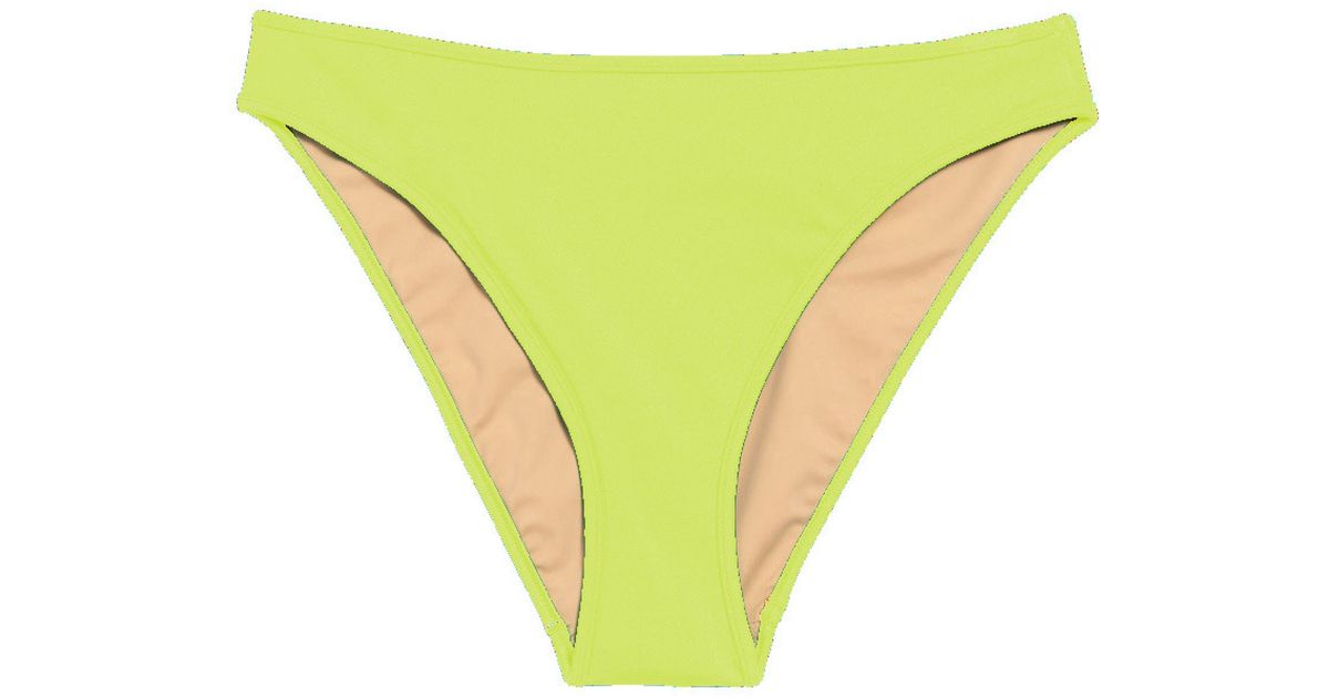 NU SWIM High Cut Bikini Bottoms in Yellow Lyst
