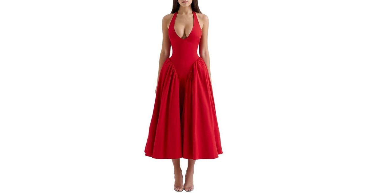 marilyn halter midi dress House Of Cb Marilyn Halter Midi Sundress