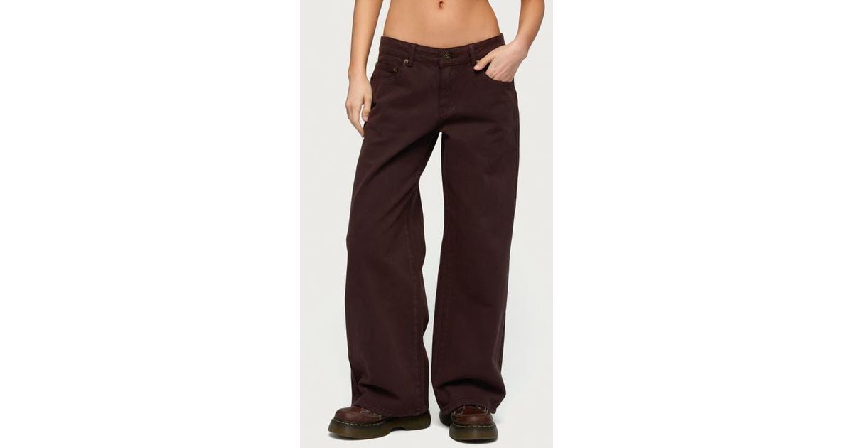 Lopw Rise Edikted Roman Low Rise Baggy Jeans in Purple | Lyst