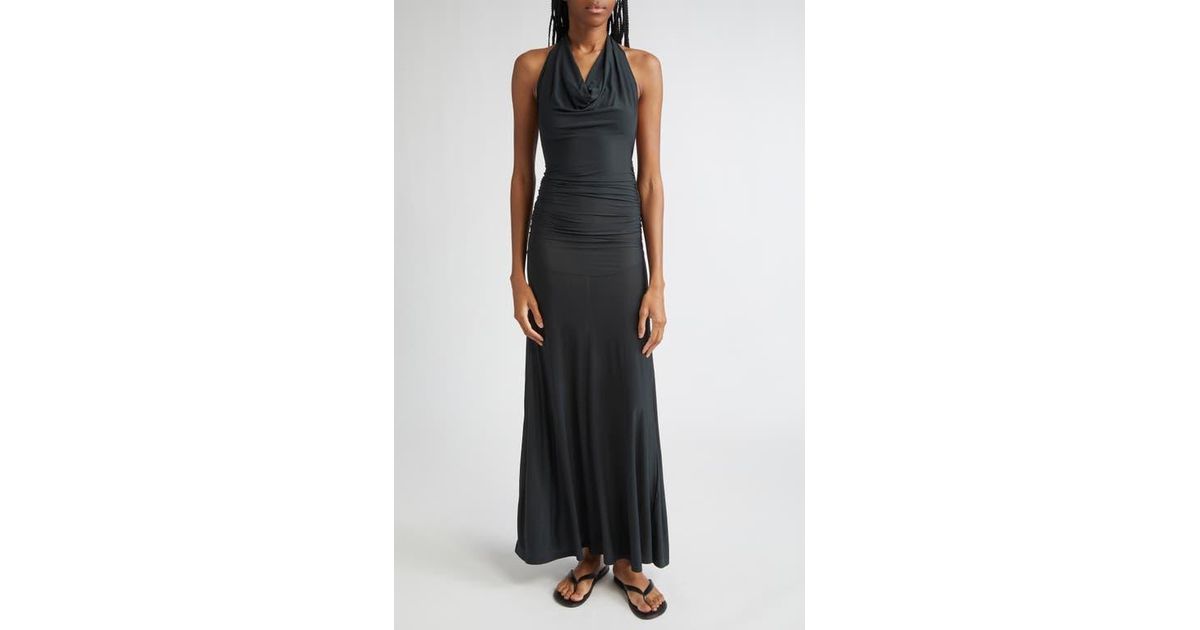 paloma wool halter dress Jay Convertible Maxi in Black Wool jay dress