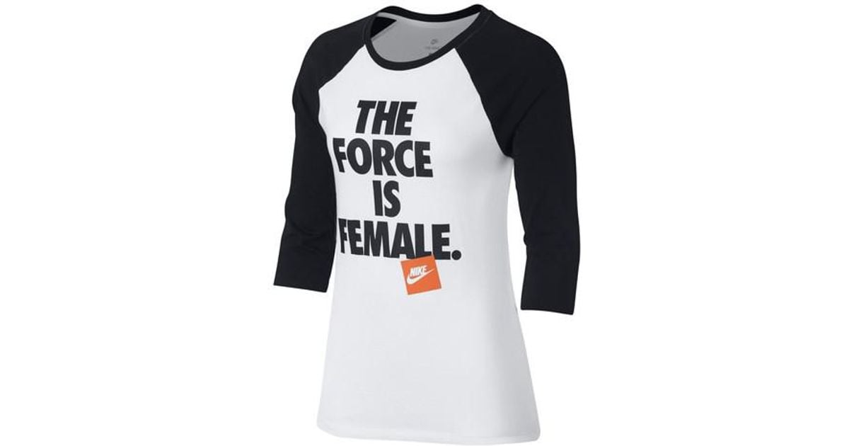 the force is female t shirt nike
