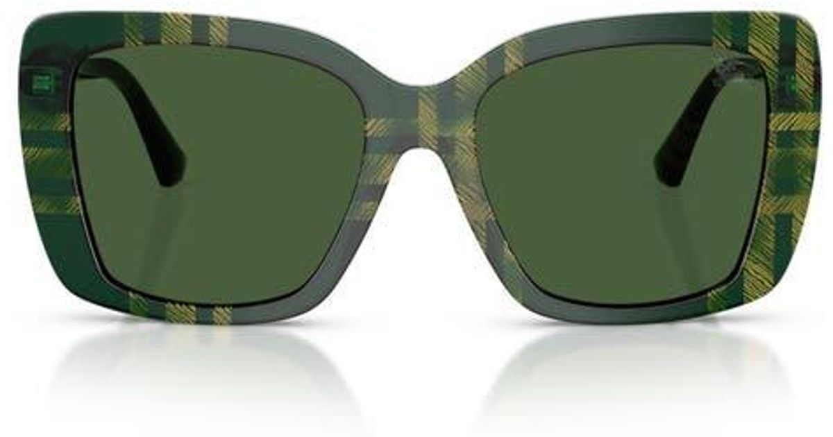 Burberry 54mm Square Sunglasses Green Amazon.com: BURBERRY Sunglasses BE 4349 394671 Eldon Green  main image 3