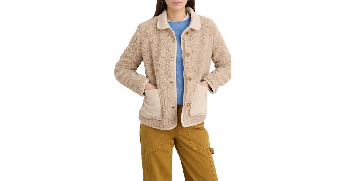 Alex Mill High Pile Fleece Jacket in Natural | Lyst
