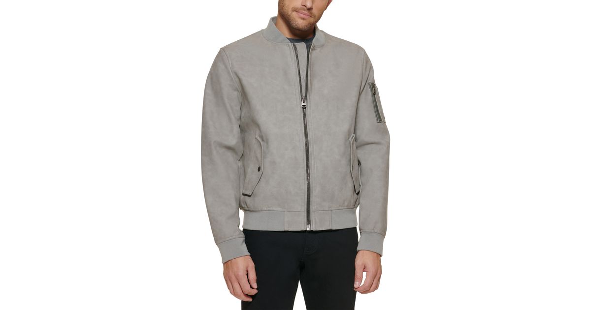 Levi's Varsity Faux Leather Bomber Jacket in Gray for Men Lyst