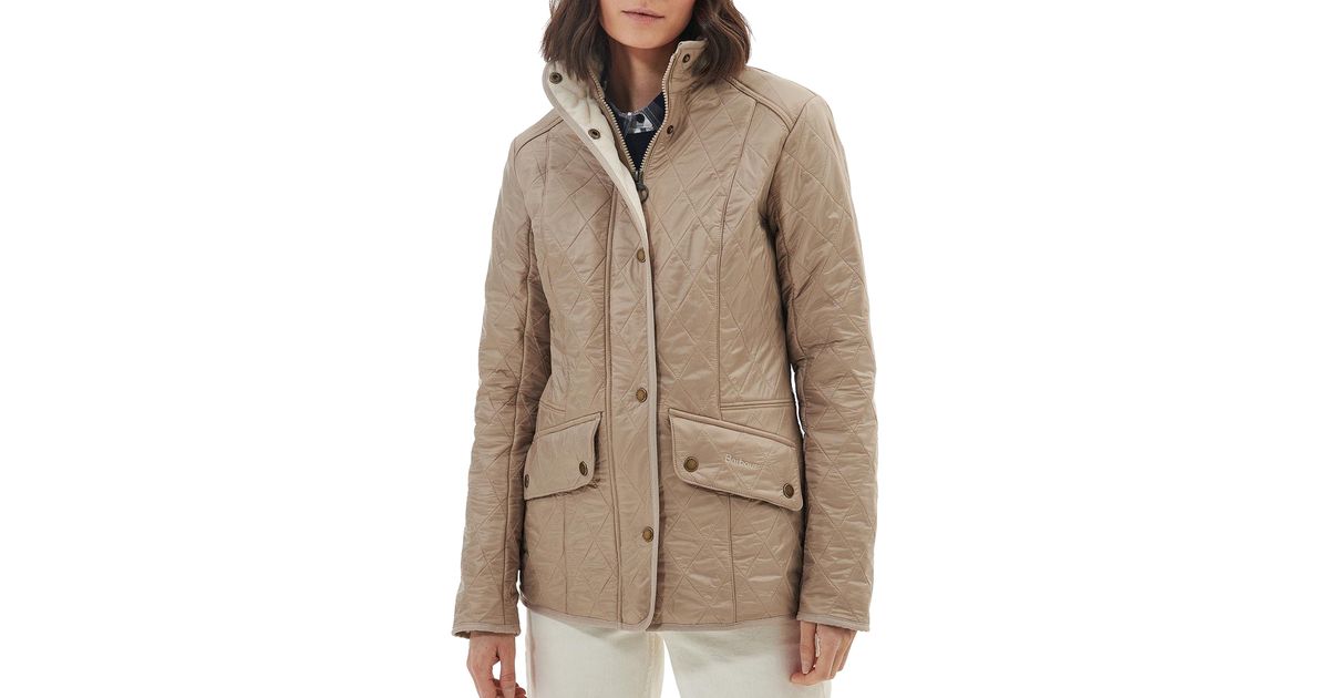 Barbour Cavalry Fleece Lined Quilted Jacket in Natural Lyst