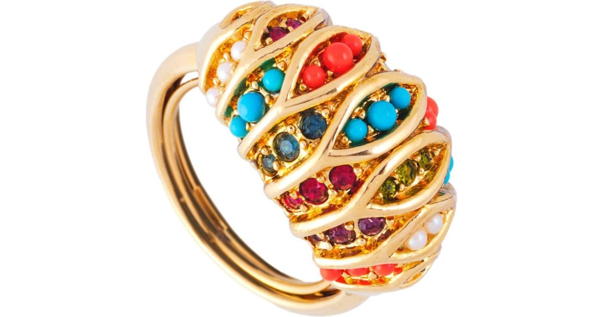 Susan Caplan 1980S Vintage D'Orlan Colourful Ring in Metallic | Lyst