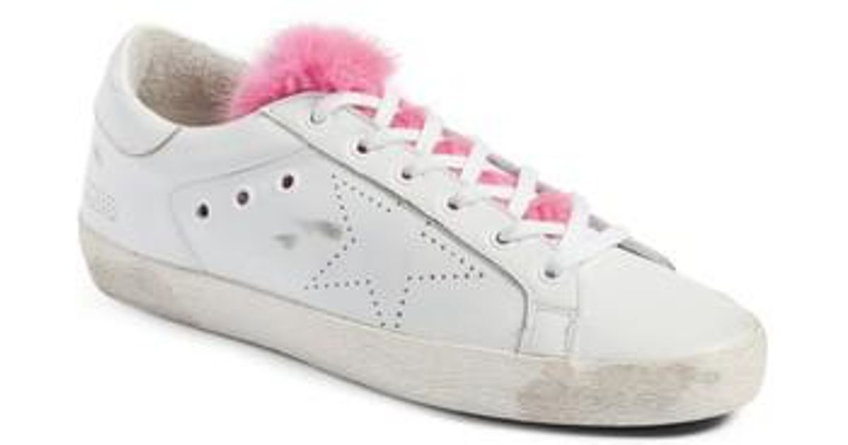 golden goose pink fur sneakers