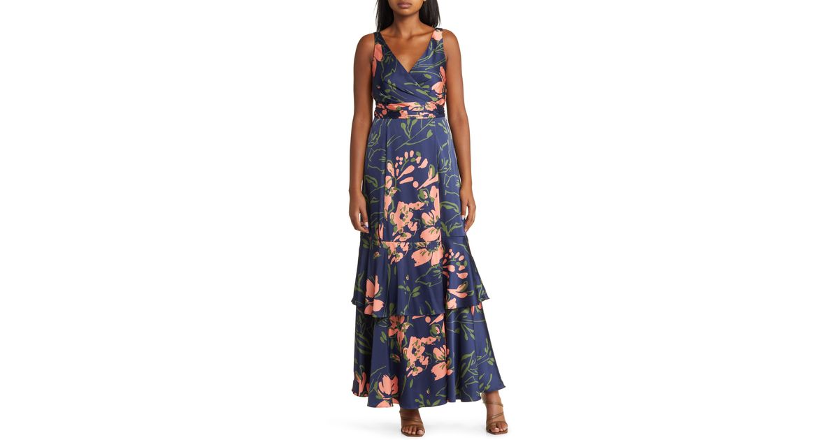 Hutch Bax Burnout Tiered Gown in Blue Lyst