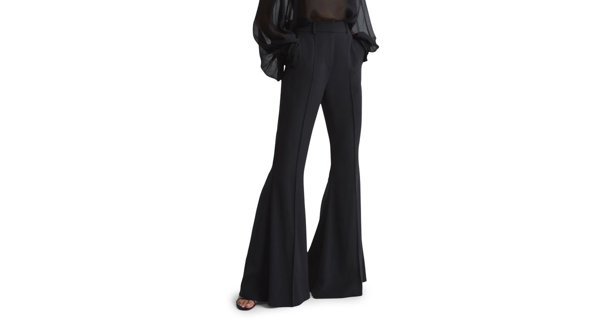 Reiss Gabi High Waist Flare Trousers in Black | Lyst
