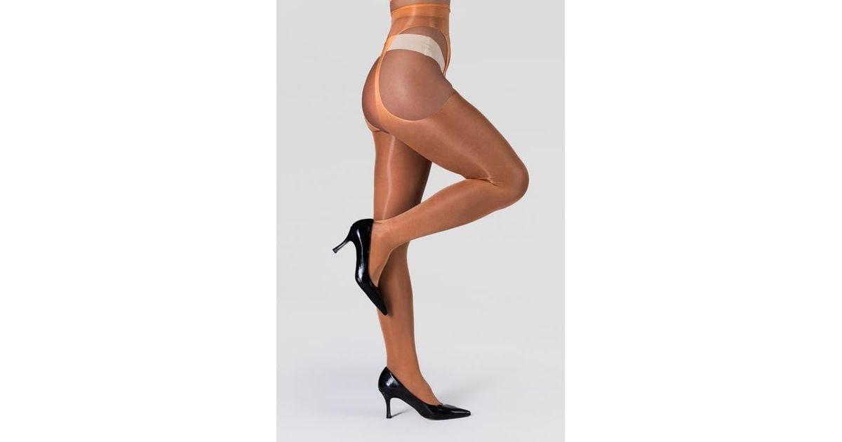 LECHERY Lustrous Silky Shiny Sheer Suspender Crotchless Tights | Lyst