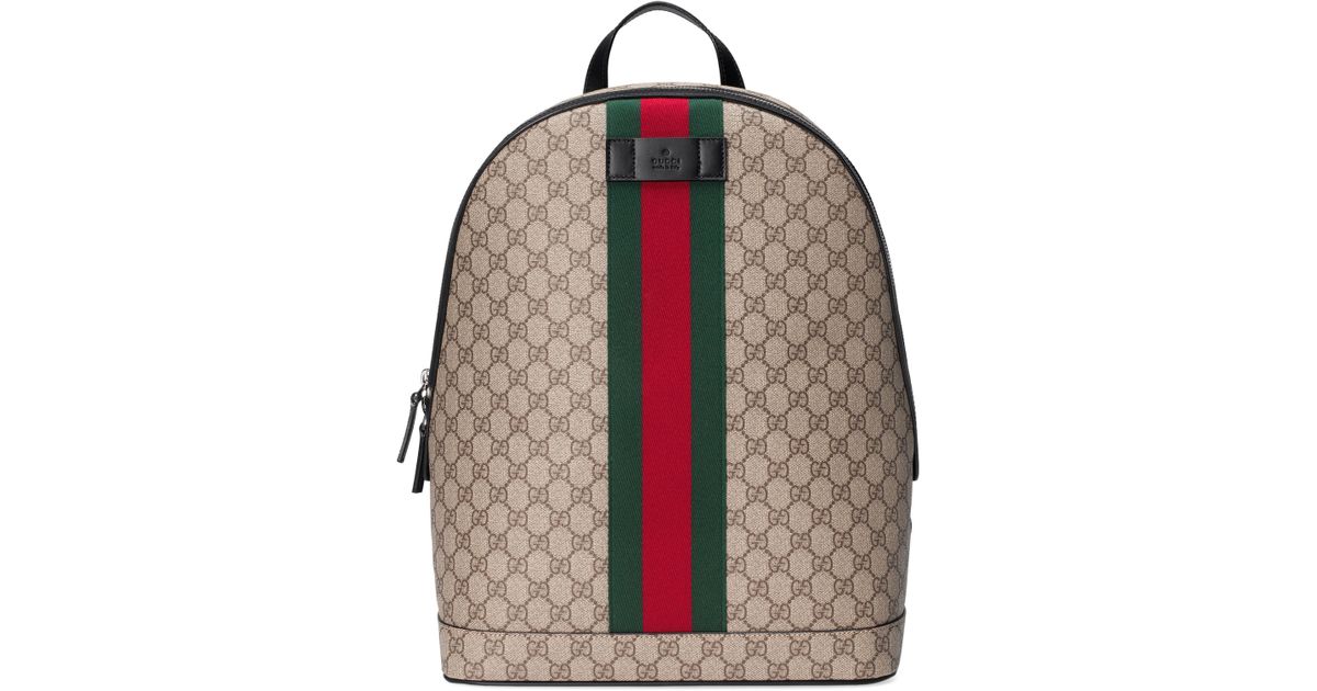 Gucci Supreme Stripe Backpack in Beige 