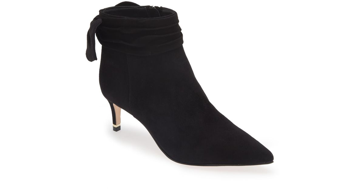 Ted Baker Yona Bow Pointed Toe Bootie in Black | Lyst