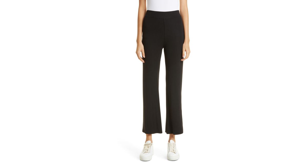 ATM Rib Ankle Flare Pants in Black | Lyst