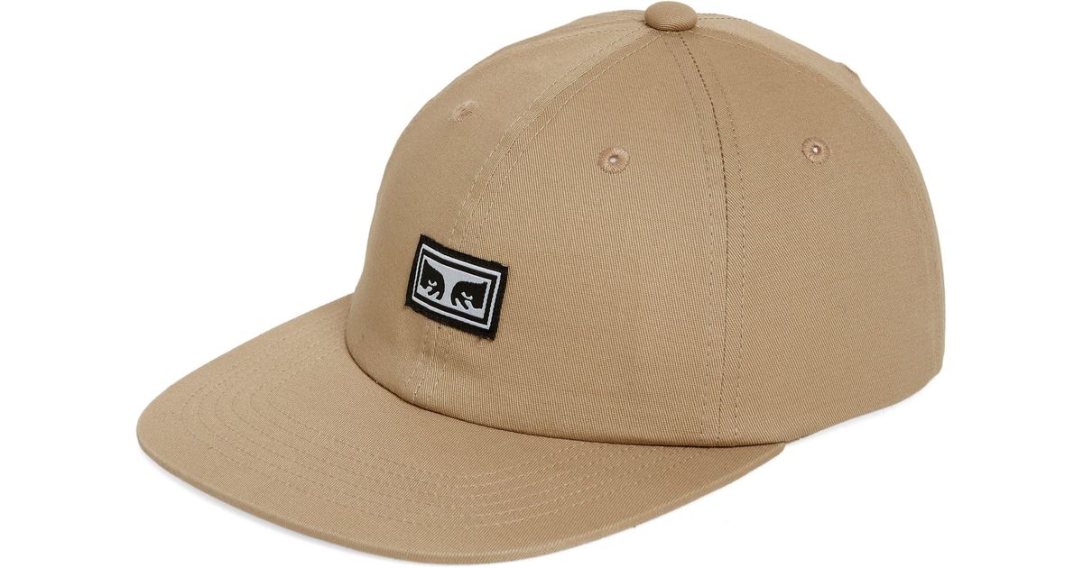 Obey Icon Eyes Logo Baseball Cap in Natural for Men Lyst