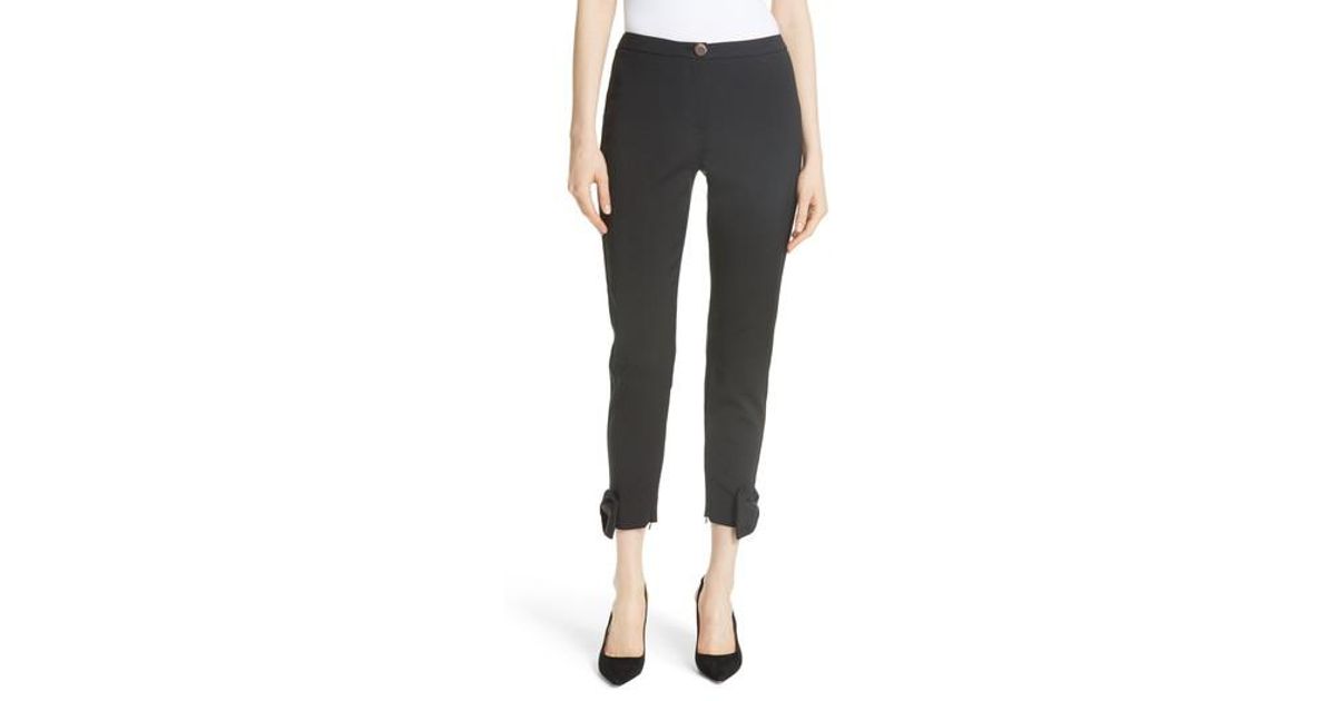 Ted Baker Toplyt Bow Cuff Ankle Pants in Black | Lyst