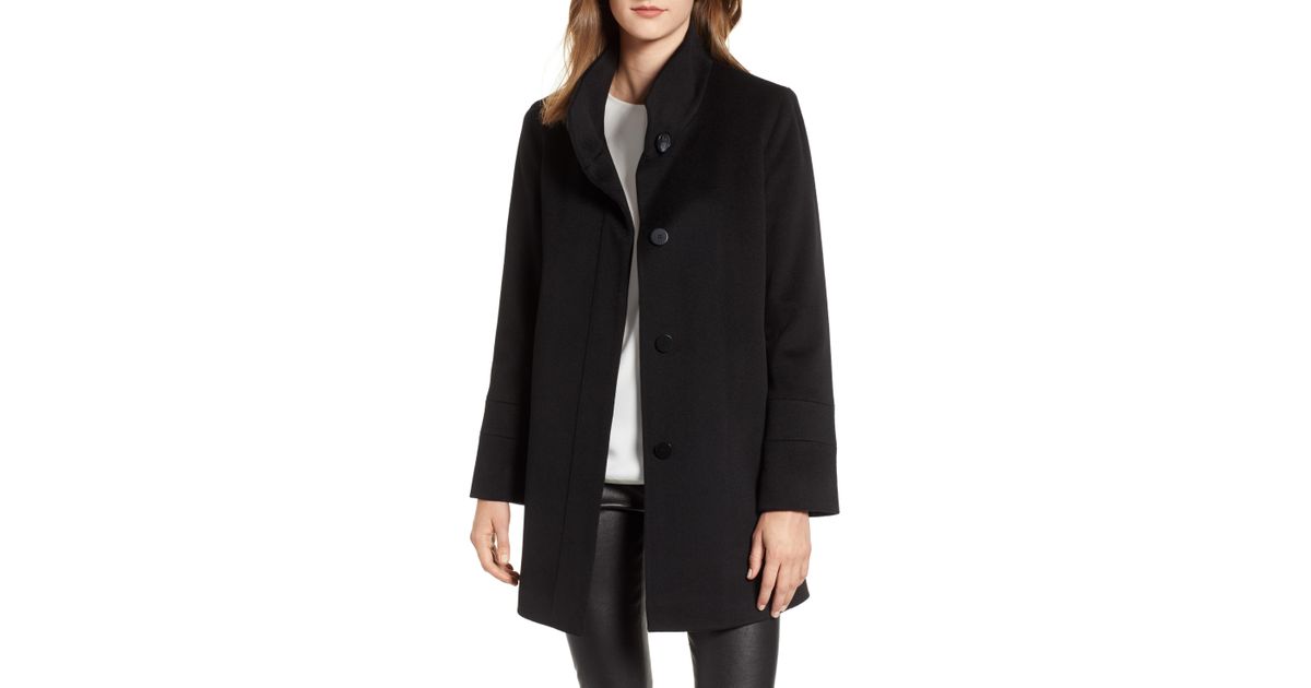 fleurette placket front wool car coat