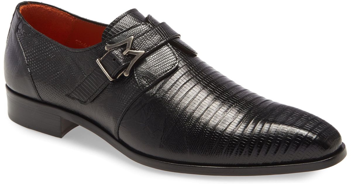 Mezlan Leather Athens Monk Strap Shoe in Black for Men - Lyst