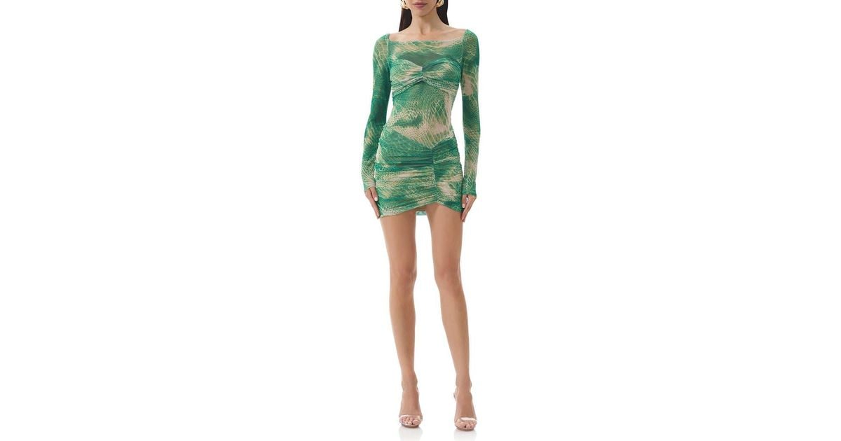 green snake print mini dress Rena Snake Jacquard Mini Dress | Disturbia main image 1