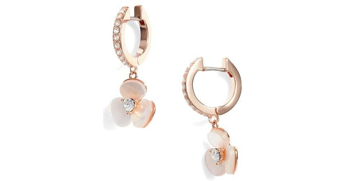 kate spade disco pansy drop earrings