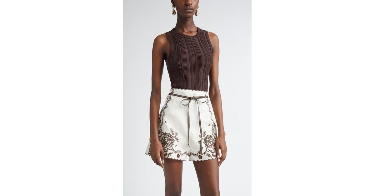 Zimmermann Lucky Metallic Rib Tank in White | Lyst