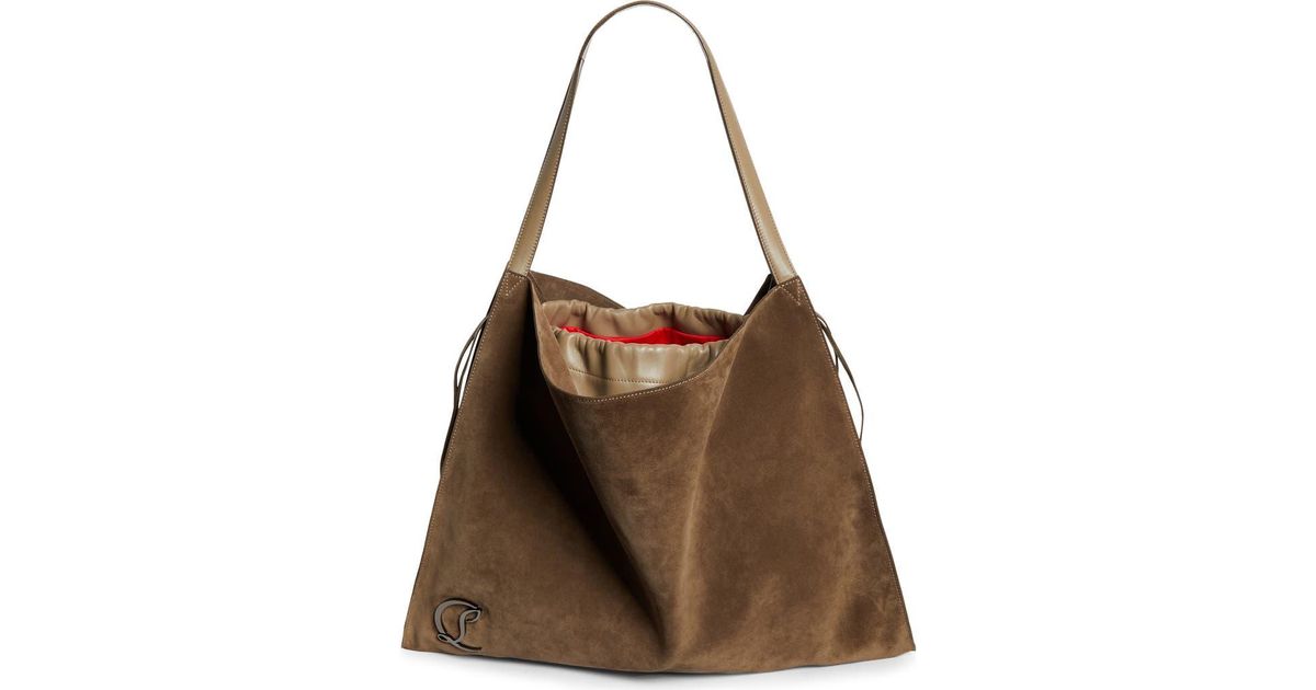 トートバッグ Christian Louboutin Brown suede Baggy tote bag Christian Louboutin Baggy Tote Bag in Suede - Bergdorf Goodman