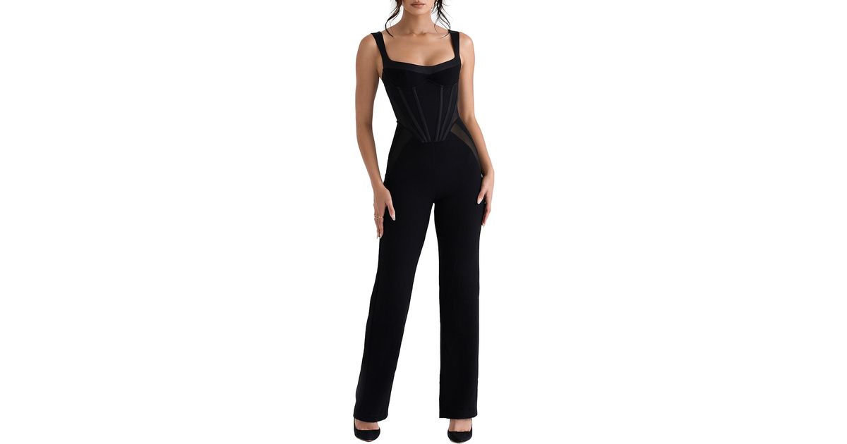 Women's Summer Solid Low Back Sleeveless U-Neck Slim Hole Casual Jumpsuit -  The Little Connection