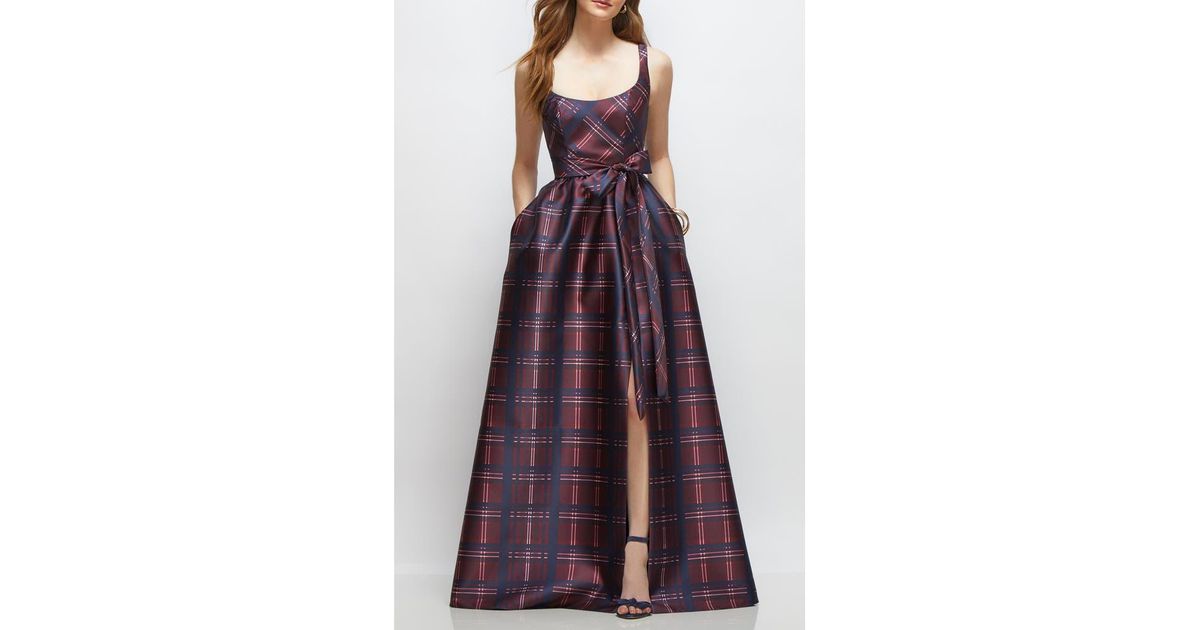 tartan bridesmaid dresses The Lenzie, Removable Bridal Train. – Psychomoda main image 1