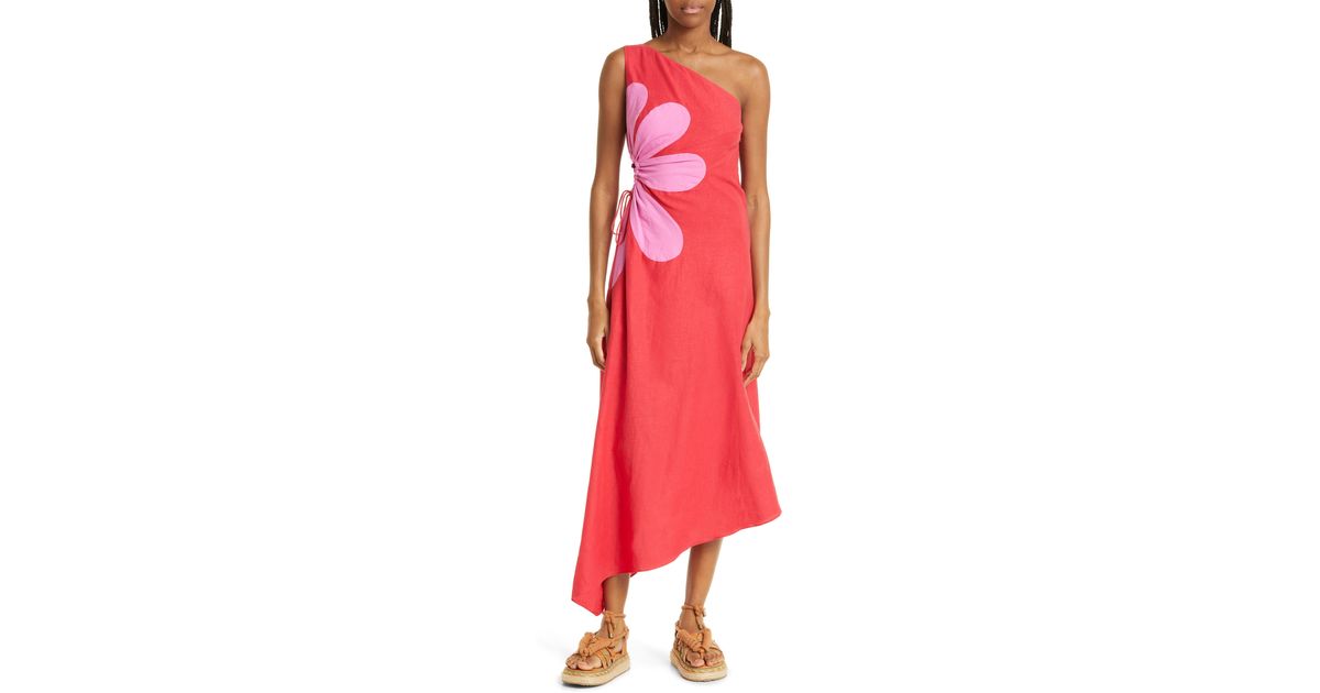 farm rio one shoulder cut out dress FARM Rio Tropical Leaves One Shoulder Mini Dress