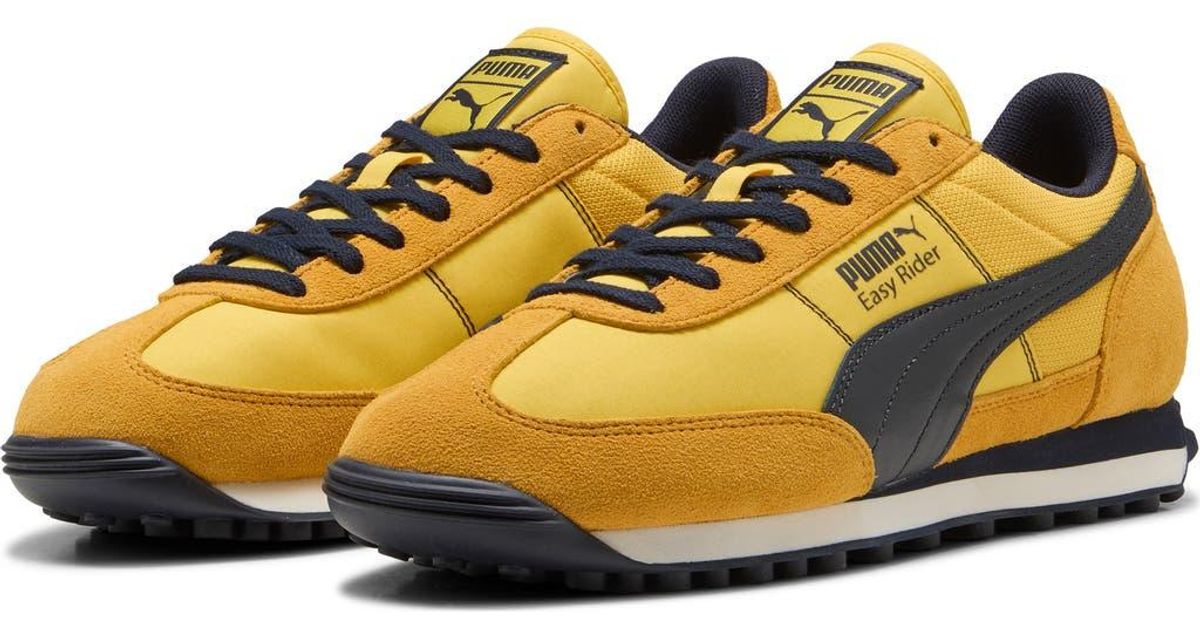 PUMA Easy Rider Vintage Low-Top Trainers in Yellow for Men | Lyst